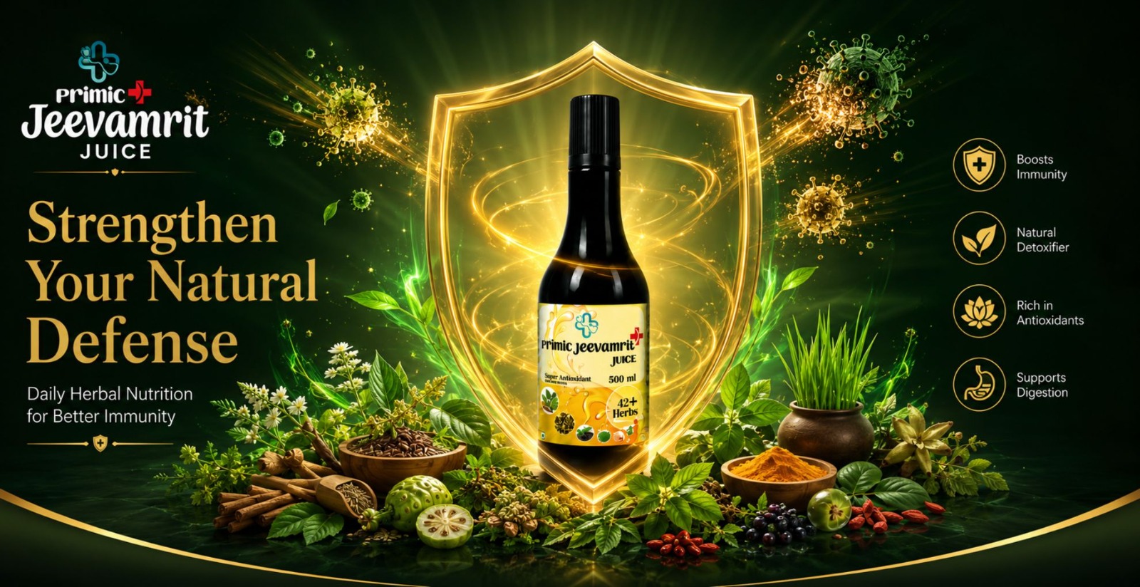 Primic Jeevamrit Juice bottle — ingredient blend