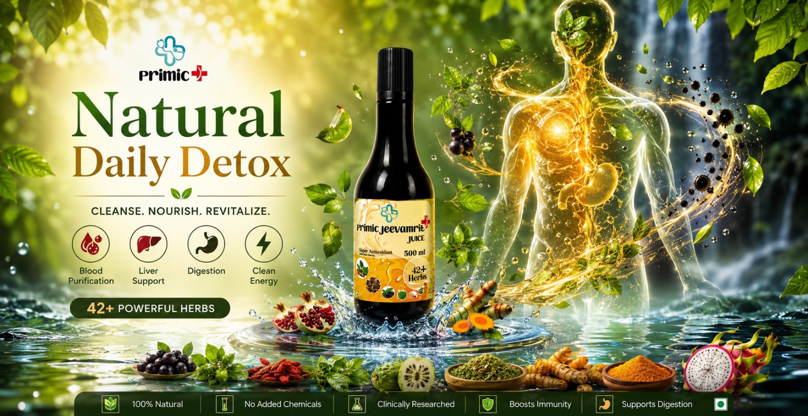 Primic Jeevamrit Juice bottle — pack shot